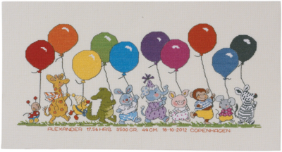 Stickset Tiere mit Ballons 22 x 42 cm R5301