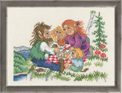 Stickset Trollfamilie 37 x 29 cm R5399
