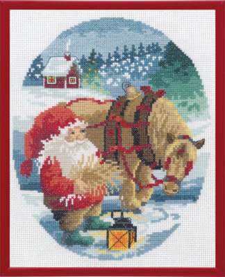 Stickset Weihnachtswichtel & Pferd R5798 20 x 25 cm