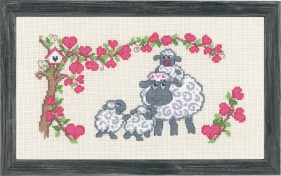 Stickset Schaffamilie 16 x 28 cm