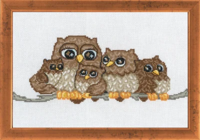 Stickset Eulenfamilie 29 x 19 cm