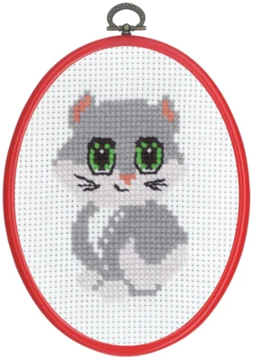 Stickset MFK Graue Katze M 5959/30 13 x 18 cm