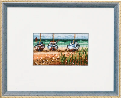 Stickset Boote am Strand R5402/22 23 x 18 cm