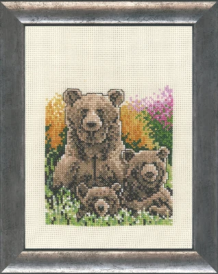 Stickpackung Bär mit Jungen R5300/00 16 x 21 cm