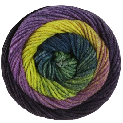 4043 Grün/Schwarzbraun/Dunkelviolett/Violett/Gelb/Blattgrün/Dunkelpetrol